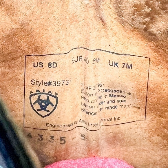 Ariat Black Leather Cowboy Boots Western Size 8 Men’s Yellowstone - Picture 5 of 5